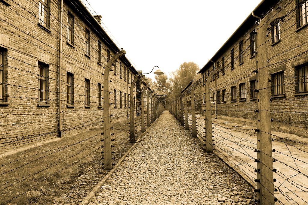 una vista del camp d'extermini d'Auschwitz, Polònia